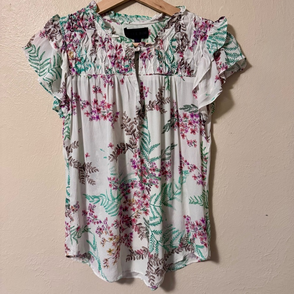 Hale Bob floral pattern flowy sleeve top Size XS
